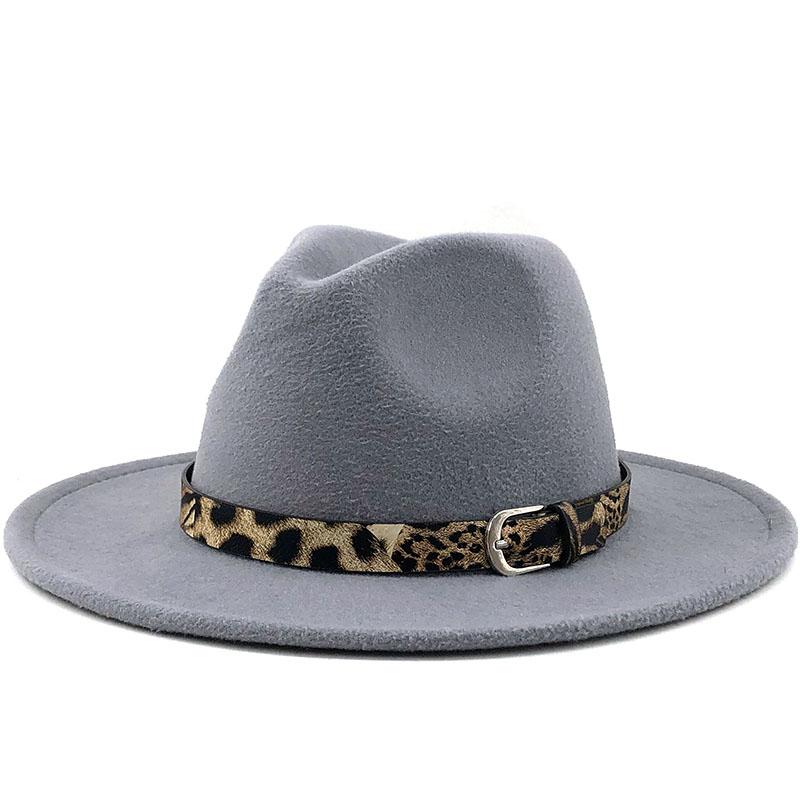 Frauen Männer Wolle Fedora Hut Mit Leder Band Gentleman Elegante Dame Winter Herbst Breite Krempe Jazz Kirche Panama Sombrero Kappe