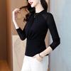 Half Turtleneck Mesh Base Shirt for Women's Autumn New Style Waist-hugging and Slimming Inner Pullover Long-sleeved T-shirt Top