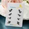 4 Pairs Dinosaur Earrings Fun Stainless Steel Ear Studs Dinosaur Ear Jewelry Suitable for Fashionable Teens Present