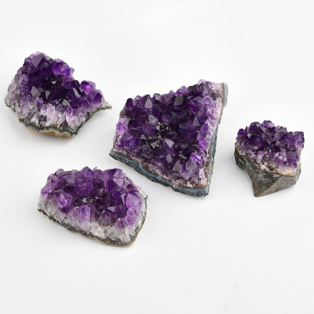Natural Amethyst Geode Druzy Cluster Specimen Gem Spiritual Lucky Amethyst Bookends Crystal Agate Stone Rocks