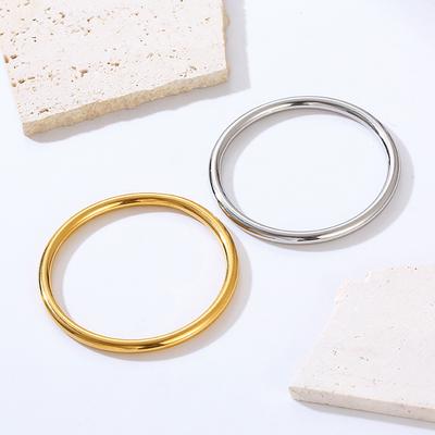 Guofeng Sansheng Iii Does Not Fade Inheritance Solid Bracelet Plain Ring Versatile Simple Titanium Steel Bracelet Women'S Jewelry Wholesale