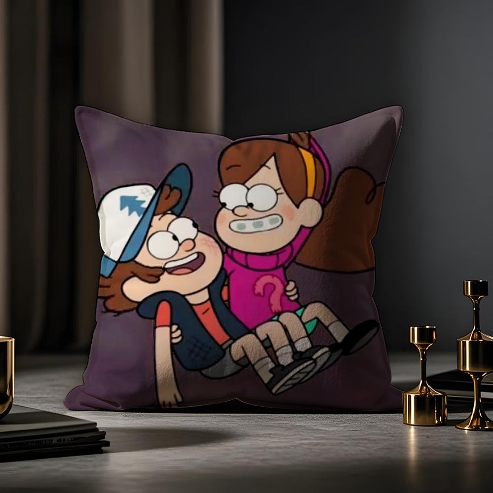 Husa de perna Gravity Falls Husa de perna anti-acarieni Fermoar ascuns Pluș scurt mătăsos Husa de perna pentru canapea