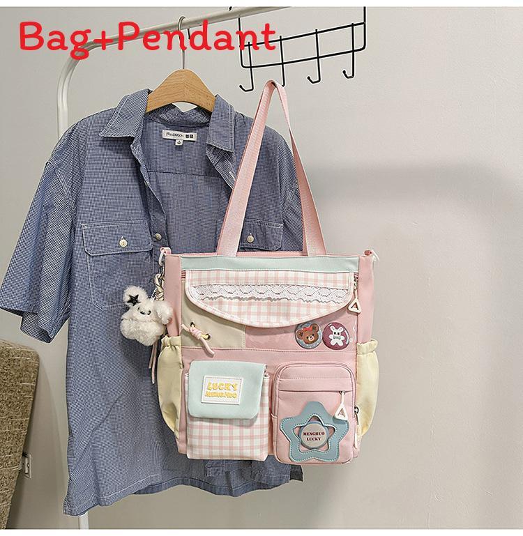 Cute Girl Pattern Crossbody Bag With Polyester Fabric For Daily Use
