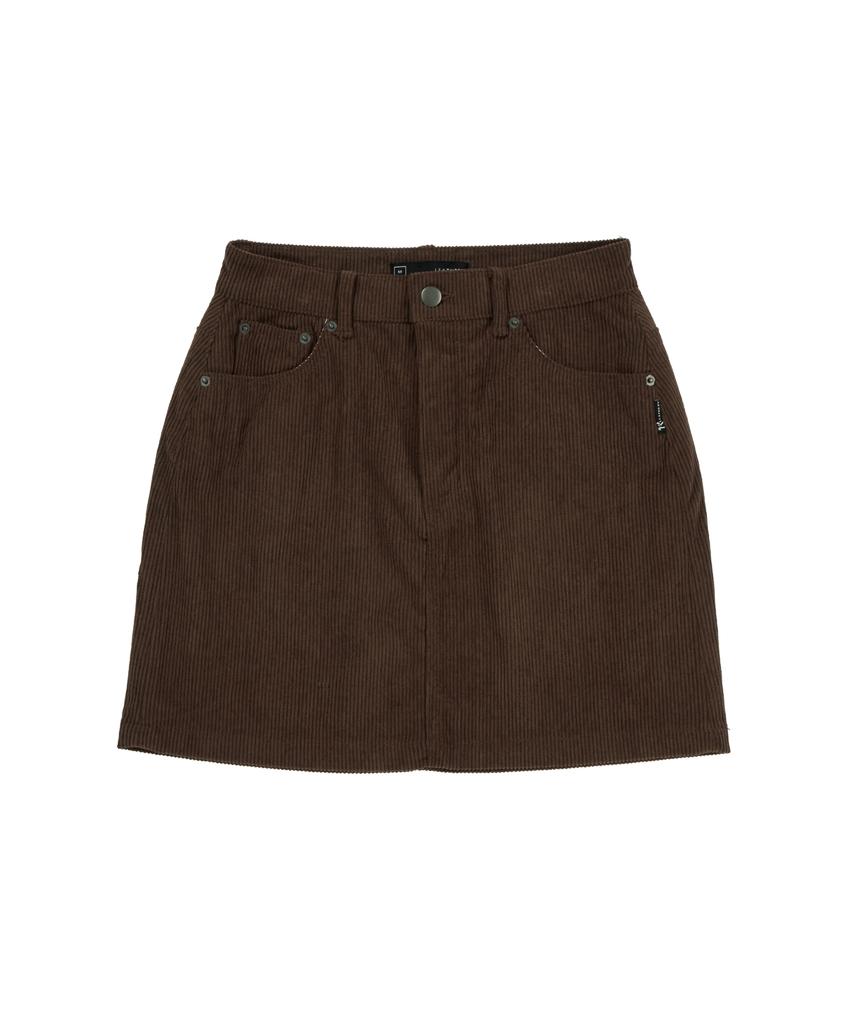 Ledeoli Corduroy Mini Skirt [Brown]