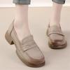 Damen Flats Frühling Herbst Runde Zehen Schnürschuhe Echtes Rindsleder Weiche Sohle Komfort Lässig Einzelne Schuhe Frau