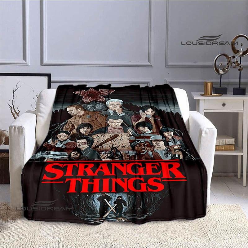 Stranger Things Klassieke Print Deken Dunne Deken Flanel Zacht en Comfortabel Huis Reisdeken Verjaardagscadeau Beddeken