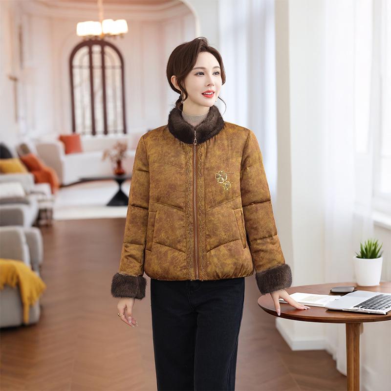 Petite Women's Down Jacket, 90% White Duck Down, 2025 Style, Thickened Warm Cotton Jacket for Middle-Aged & Elderly Women