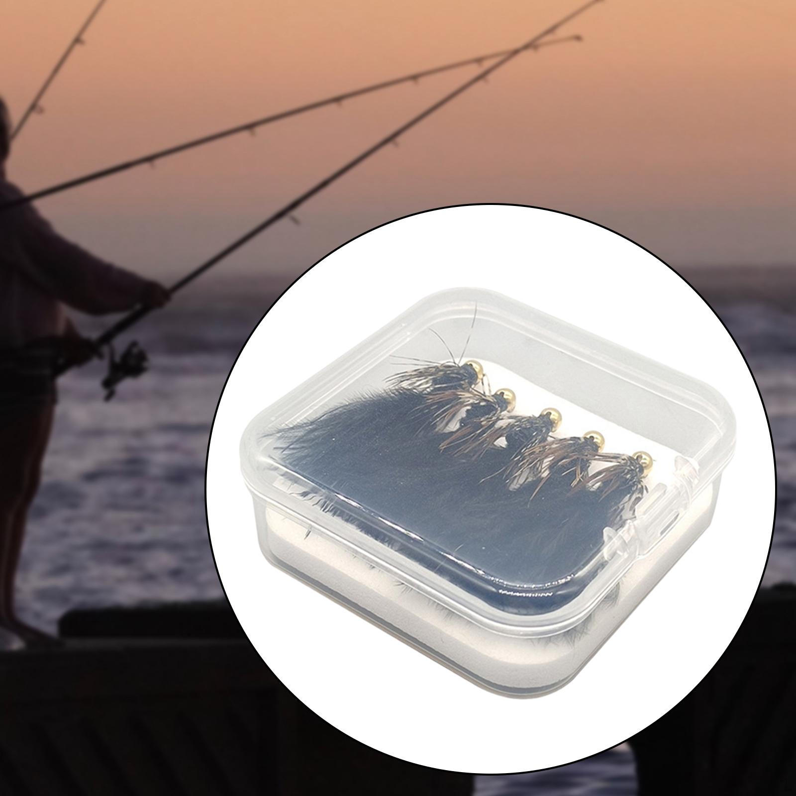 

5 шт. снасти для ловли форели нахлыстом с водонепроницаемой бусиной в коробке чёрный