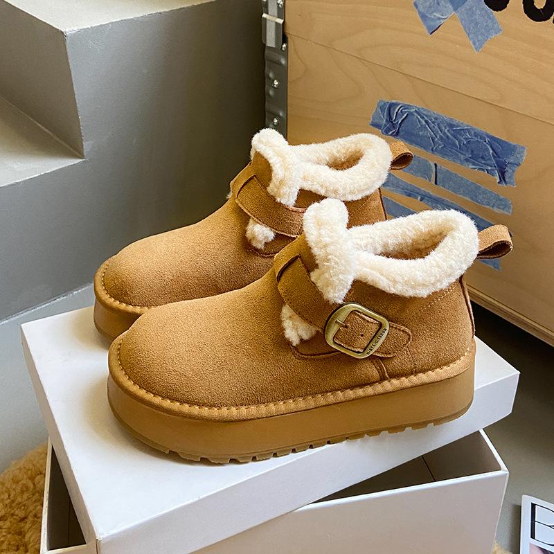 

Женская модная пушистая обувь с толстой подошвой, легкие зимние теплые сноубутсы с плюшевой подкладкой, нескользящие, износостойкие, повседневные, для активного отдыха, хлопковые ботинки 40 верблюд