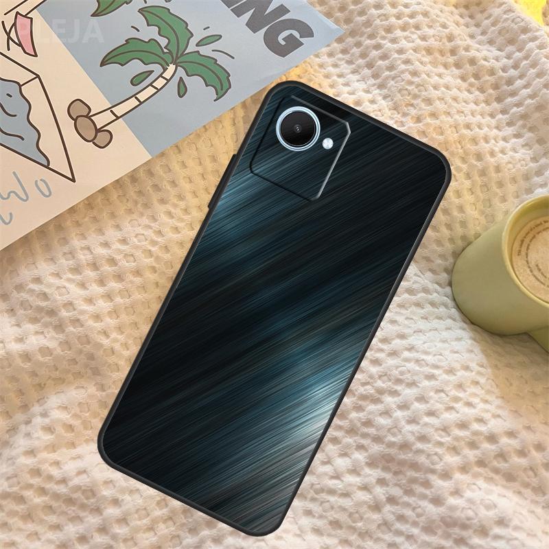Brushed Metal Texture Steel Print Case For Realme C67 C63 C55 C51 C75 C61 C53 C35 C65 C71 11 12 13 14 15 Pro Plus GT6 GT7 Pro