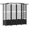 Raised Garden Bed with Trellis and Hanging Roof Black 204 x 40 x 141 cm PP