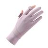 Womens UV Protection Driving Gloves With Flip Cover Breathable Nylon Mesh Anti-Slip Touchscreen Compatible