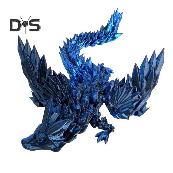 Figurita de Dragón Volador Impresa en 3D Articulaciones Móviles Figura de Dragón Colorida Modelo de Dragón Alado Articulado Juguete Fidget Adorno Decorativo de Escritorio