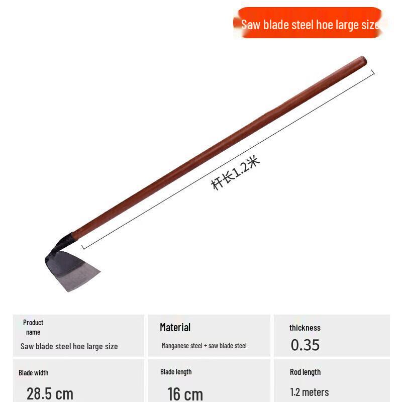 Langstielige Sägeblatt Stahl Unkrautjätehacke