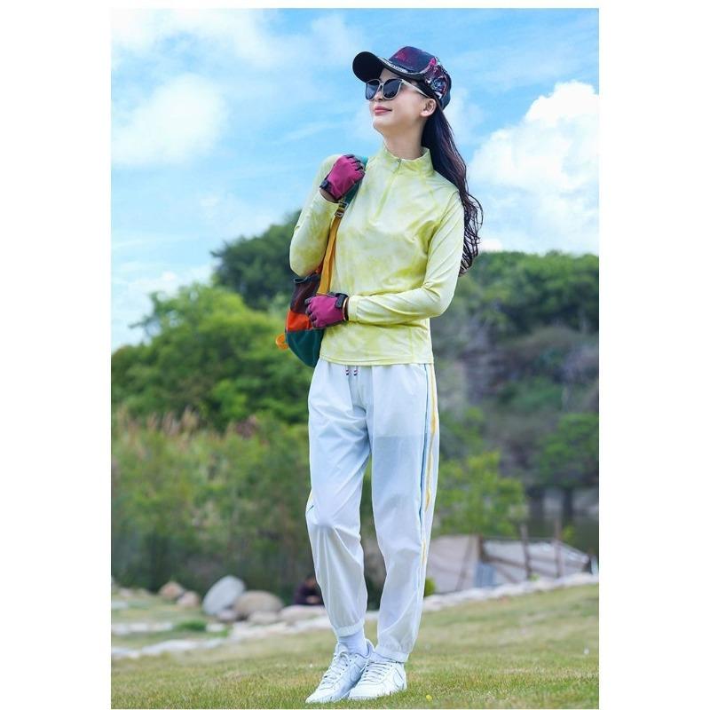 Summer Camo Quick Dry Top Women Outdoor Sports Running Hiking Moisture Wicking Breathable Shirt Casual Stand Collar T Shirt