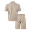 Mens Summer Jacquard Polo T Shirt And Shorts Casual Set