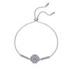 S925 Sterling Silver Adjustable Sunflower Bracelet with Moissanite, D Color, 1 Carat for Women
