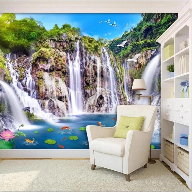 Tapet Mural 3d Peisaj Cascada Pod Lemn Peisaj Fundal Perete Pictură Decorativă Tapet 3d