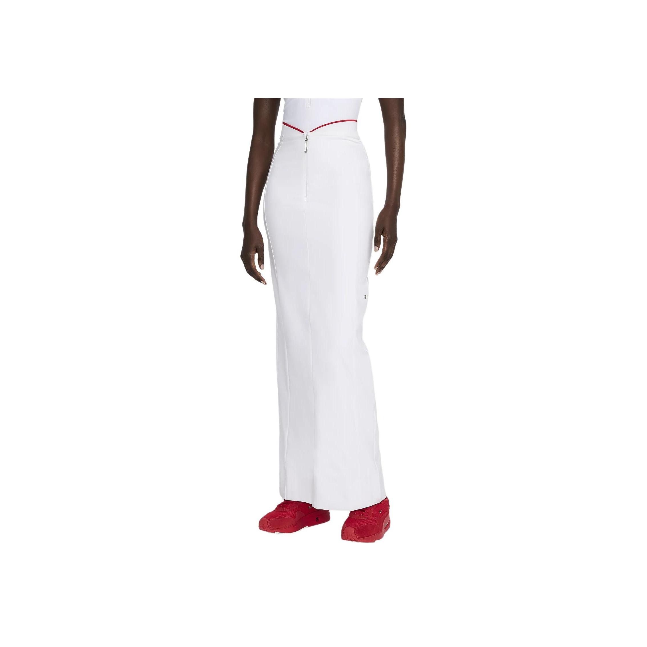 

Nike X Jacquemus Collaboration однотонная уличная повседневная длинная юбка с разрезом сзади женские юбки белого цвета FV5675-100 S