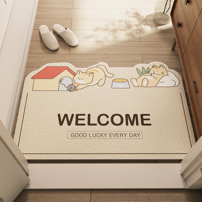 

Коврик для пола дома в стиле легкой роскоши, коврик для входа, можно резать, коврик из шелкового кольца, грязеотталкивающий и простой в уходе, коврик для пола, противоскользящий коврик 40 * 60cm (silk circle)