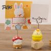Star-shaped Metal Display Stand Animal Shaped Resin Note Holder, Cute Desk Memo Photo Clip Stand, Blue Dumpling Figure Creative Office Desktop Decor,