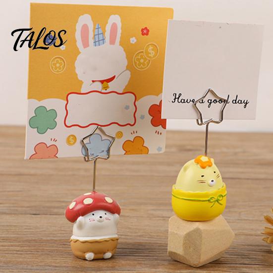 Star-shaped Metal Display Stand Animal Shaped Resin Note Holder, Cute Desk Memo Photo Clip Stand, Blue Dumpling Figure Creative Office Desktop Decor,