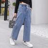 Spring Autumn Teenage Girls Denim Wide Leg Pants Children Trousers  New Fashion Girls Jeans 5 6 8 10 12 13 14 Years Kids Clothes