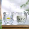 Kreative süße Bär Doppelschicht Kaffeetasse Doppelglas Tasse Karton Tier Milch Glas Dame süße Katze Ente Hund Geschenk Weihnachtsgeschenk