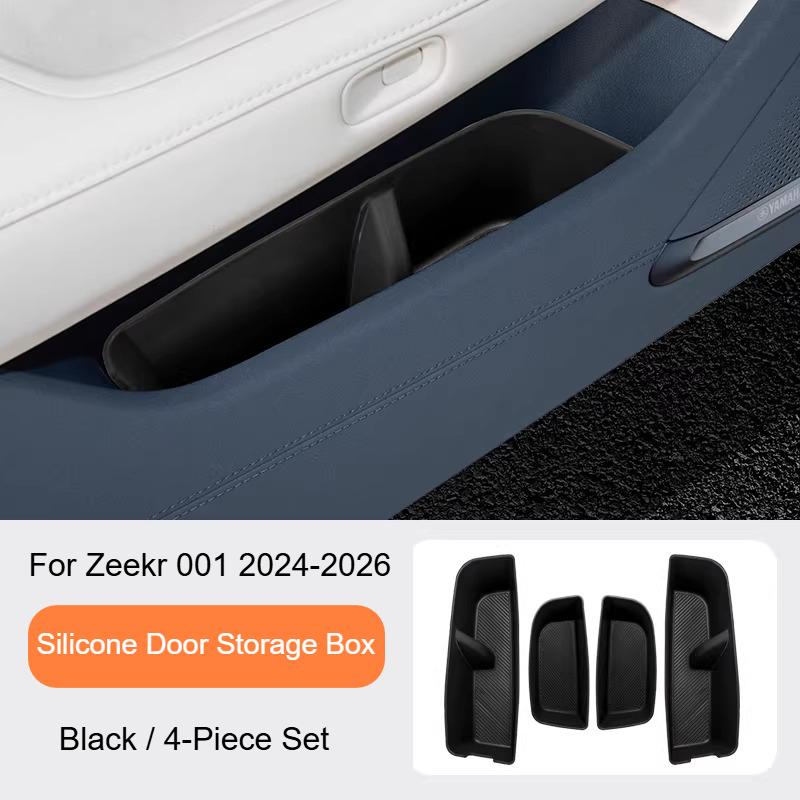 For ZEEKR 001 2024-2026 Car Door Storage Box Silicone Storage Box Under The Door Car Interior Accessories