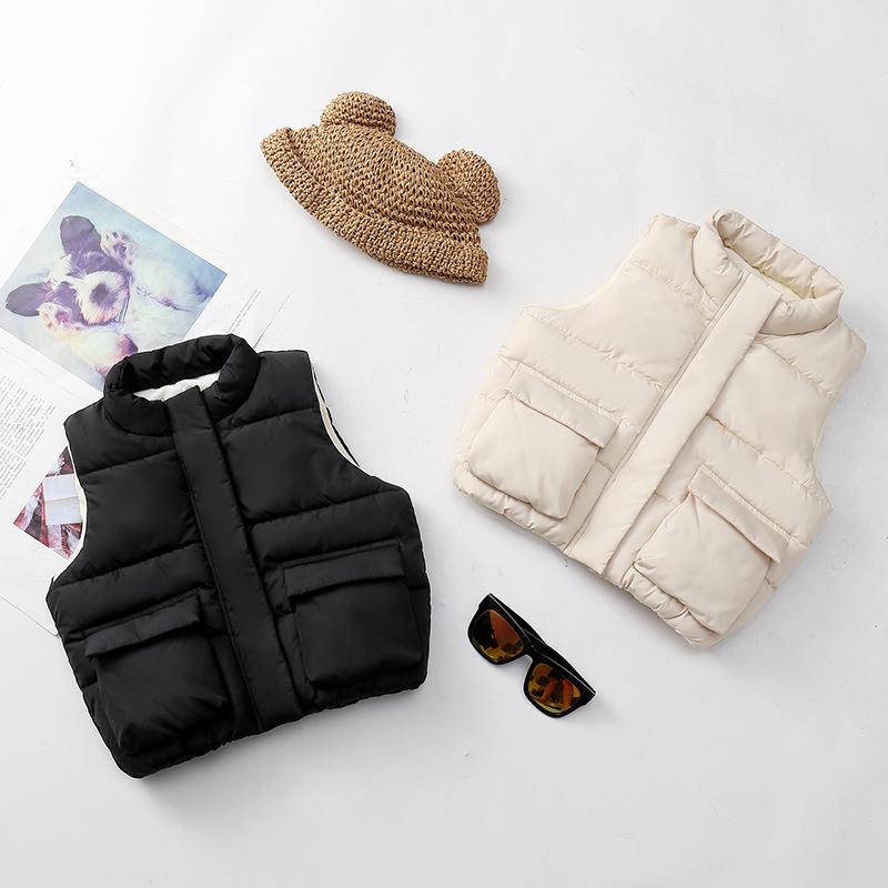 Kinder Lamm Fleece Weste Jungen und Mädchen Baby Dicke Warme Daunen Baumwolle Weste Herbst und Winter Outdoor Wear Weste