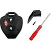 Key Fob Shell Case Replacement for 3 Button Toyota,Key Fob Cover with Screwdriver,Compatible for 2006-2018 Toyota 4Runner Corolla Matrix RAV4 Venza