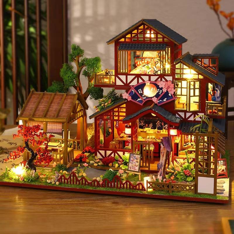 Diy Cottage And Xiju Wooden Hand-Assembled Japanese Garden Architecture Model Villa Double-Layer Gift Female