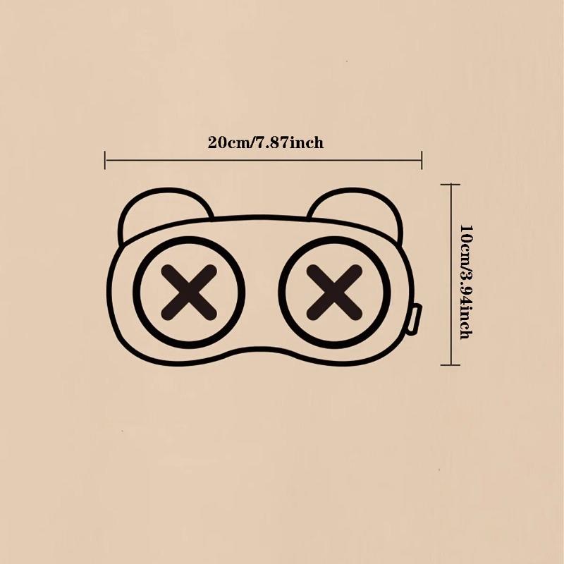1pc Soft Polyester Cute Cartoon Bear Eye Mask | Light Blocking Sleep Mask with Adjustable Pull Closure, Design for Travel, Work