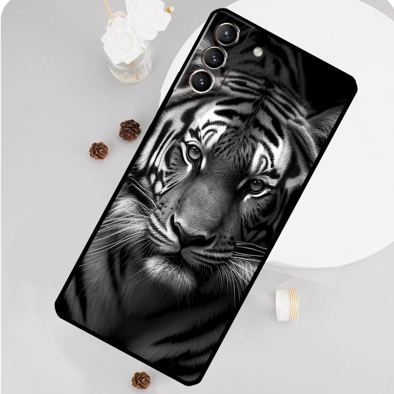 

Tiger Sketch Art Phone Case For Samsung Galaxy S25 S26 Ultra S20 S21 S22 S23 S24 Plus S10 S25 FE Funda Cover Galaxy S21