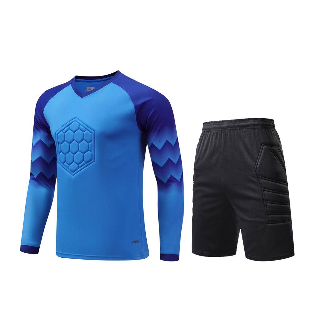 Spot Wholesale Football Goalkeeper Jersey Boys Custom Goalkeeper Jersey Long Sleeve Sponge Pad Game Training Jersey