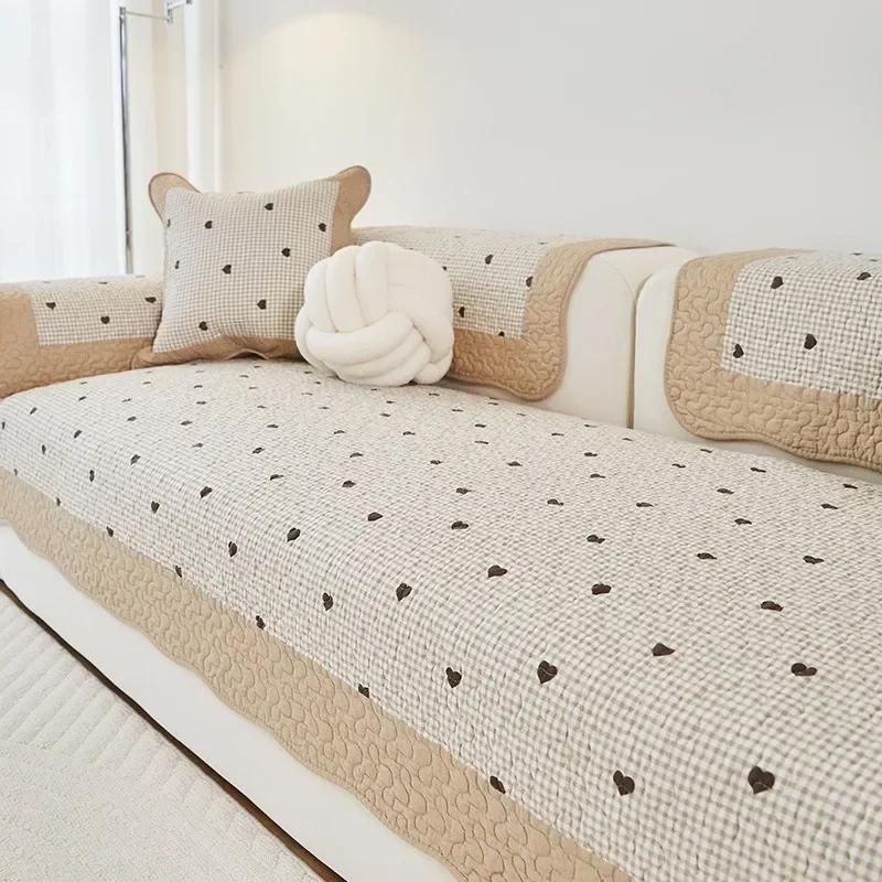 

100% Cotton Sofa Cushion for All Seasons Universal Non-slip Sofa Cover Cover Cotton Fabric Thicken Backrest Cover Cloth Towel 70x70cm