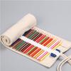 Hitasi Roll Up Pencil Case Canvas 36 Slots White Storage Holder