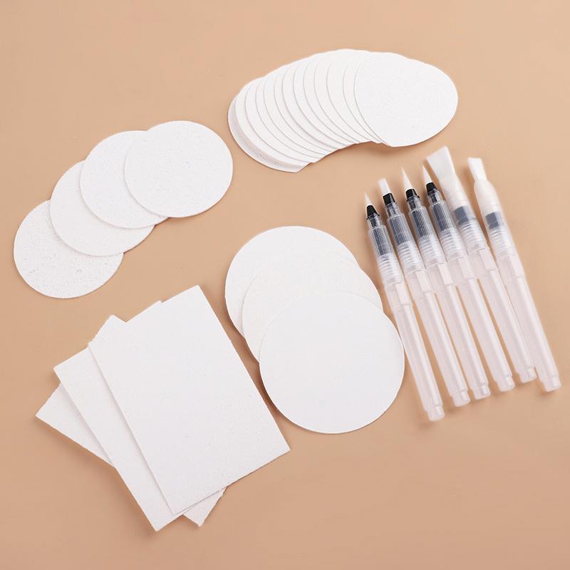 36Pcs/set 3D Drawing Magic Canvas Sponge with Water Brush DIY Art Foam Texture Painting Paper Kids Birthday Party Christmas Gift