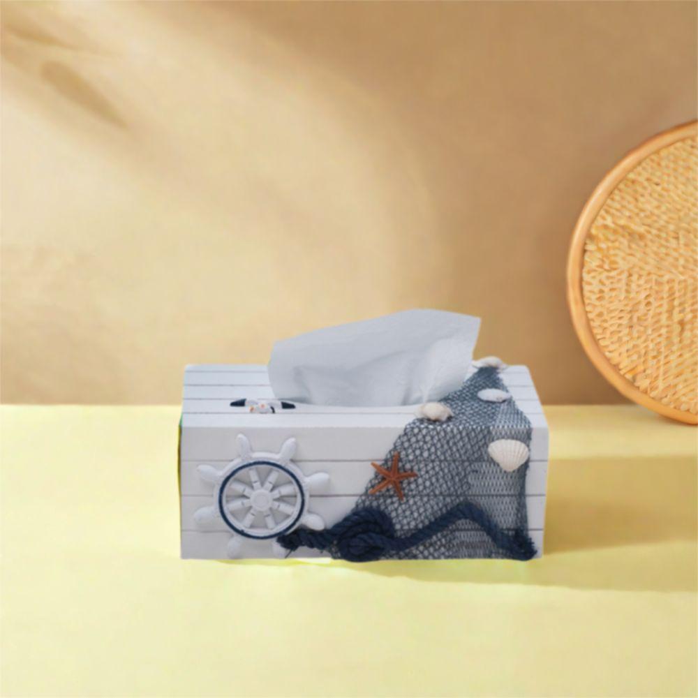 Mediterranean Style Tissue Storage Box Ocean Themed Paper Box Napkin Holder  Restaurant