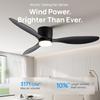 IRALAN Ceiling Fan With Light 6-speed Choice Reversible DC Motor 3CCT with Remote Control Whisper Easy Install black/White/Wood