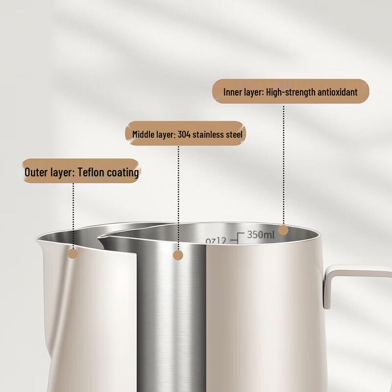 CLITON 304 Stainless Steel Latte Art Milk Frothing Pitcher