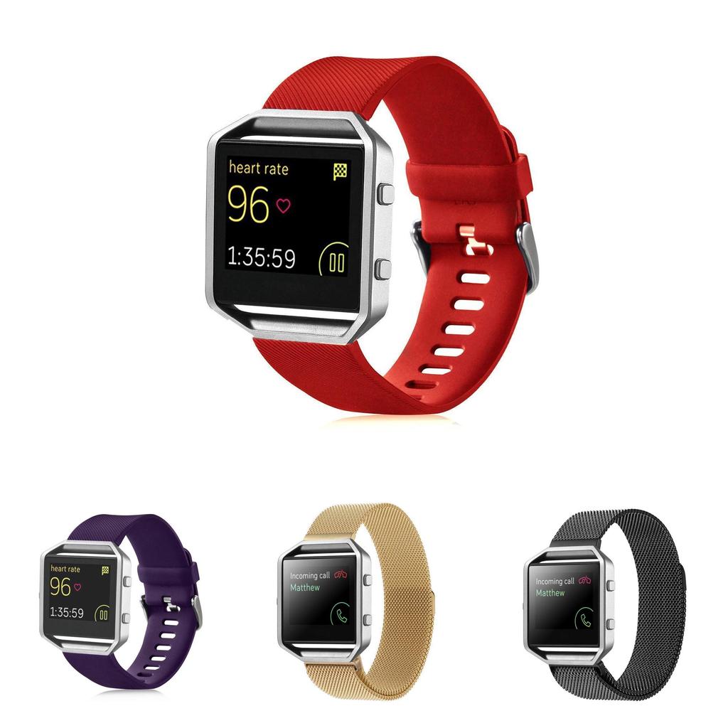 For Fitbit Blaze Silicone Watch Band With Stainless Steel Buckle For Fitness Tracking And Daily Wear