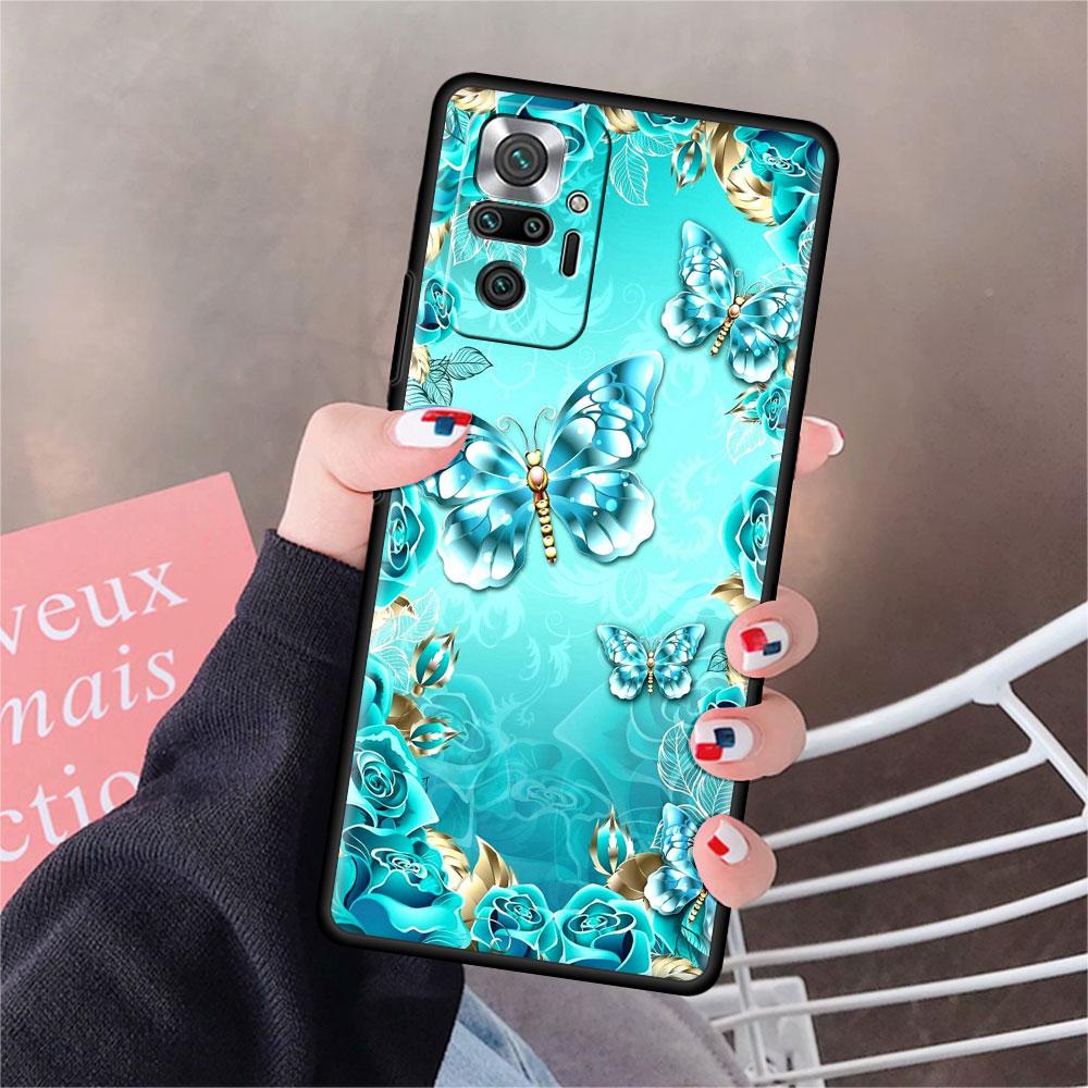 

Funda для Xiaomi Redmi Note 10 9 11 Pro мягкий чехол для телефона 10S 9S K40 8 9A 9C 9T 7 10C 8T силиконовый чехол Diamond Flower Butterfly Redmi Note 7