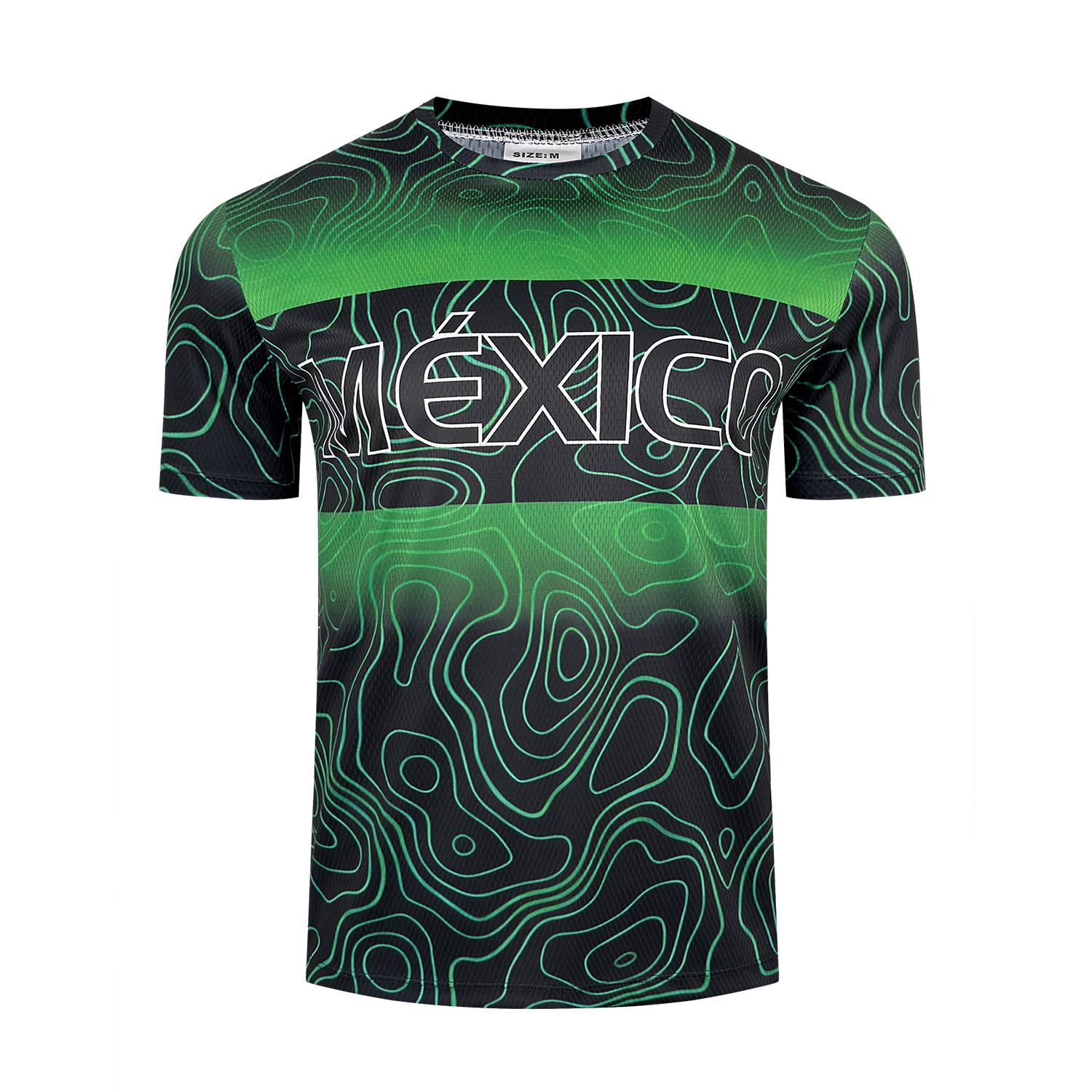 Men’s Green Gradient Performance Soccer Jersey Shirt, Lightweight Breathable Quick Dry Football Training Top S