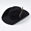 Handmade Feather Accessories Fedoras Hat Winter Big Brim Western Cowboy Hat Outdoor Travel Party Street Caps