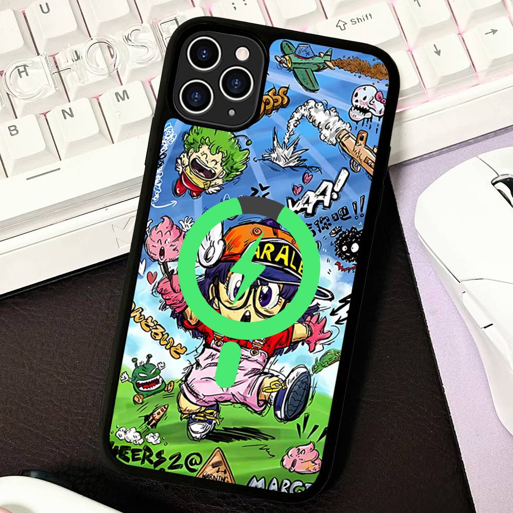 Cartoon Dr Slump Arale Black For Magnetic Phone Case For IPhone 16 15 17 Pro Max 11 12 13 14 Plus Cover