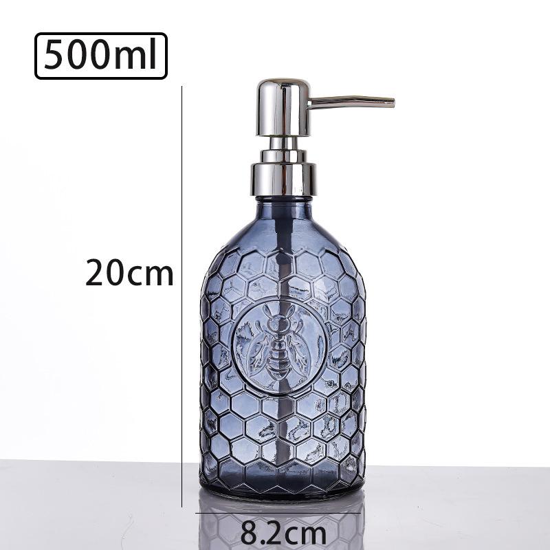 500ml Glass Pump Dispenser for Hand Sanitizer, Shampoo, or Shower Gel