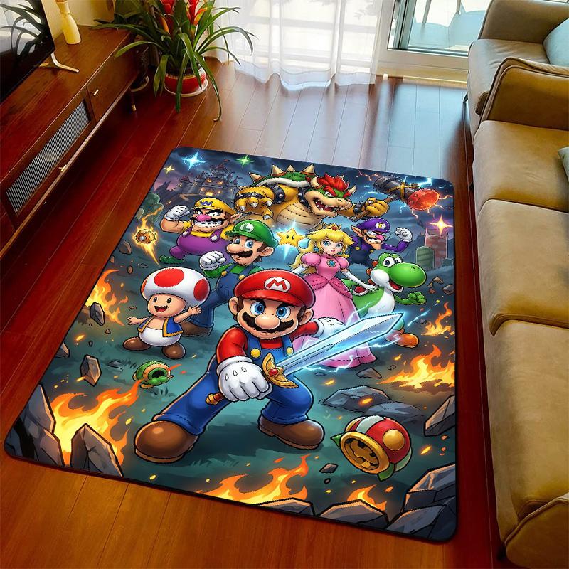 Super Mario Floor Carpet Rug Game Style Soft Surface Mat Anti Slip for Bedroom Living Room Interior Decor -QJY