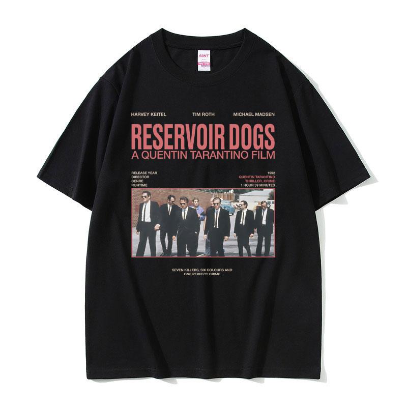 Известный режиссер Квентин Тарантино Фильм Бешеные псы Графический принт Футболка Мужская Классика 90-х Винтаж Криминальный триллер Футболка 3XL