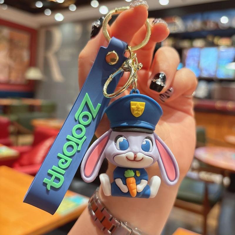 New Anime Zootopia Creative Cartoon Keychain Cute Judy Nick PVC Doll Car Pendant Keychain Men and Women Bag Small Pendant Gift